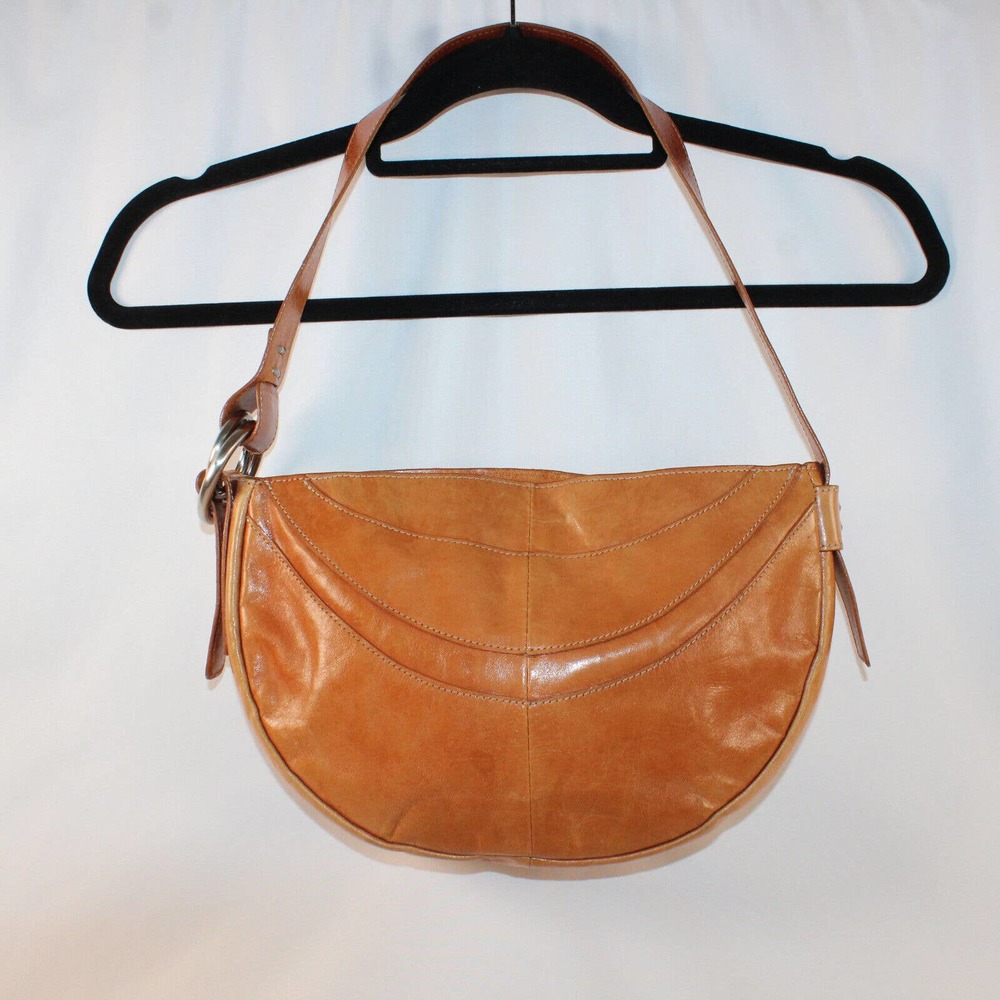 Kenneth Cole Small Tan Leather Hobo Shoulder Bag